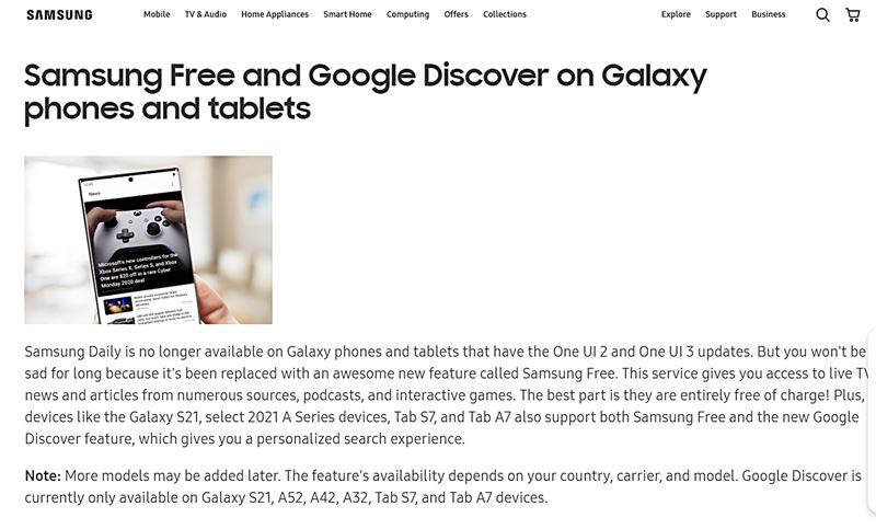 Google Discover on Galaxy phones and tablets